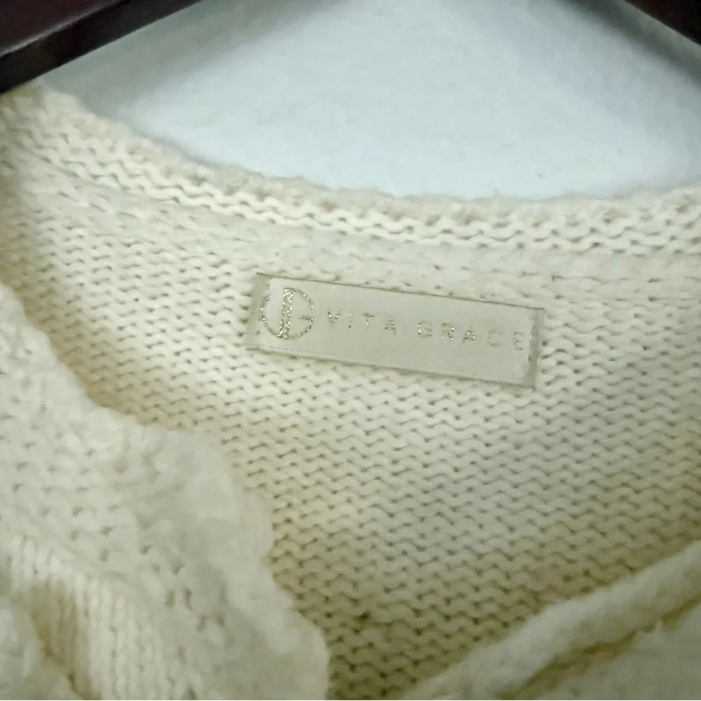 Vita Grace Cotton pom pom sweater